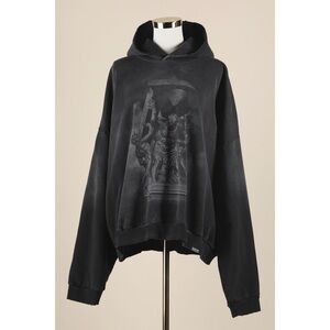 Men’s XL REPRESENT Atlas Cotton Graphic Printed Hoodie In Stained Black EUC